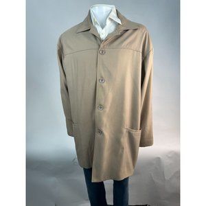New Generations Long Jacket Size XL Tan Polyester Rayon Blend Lined
